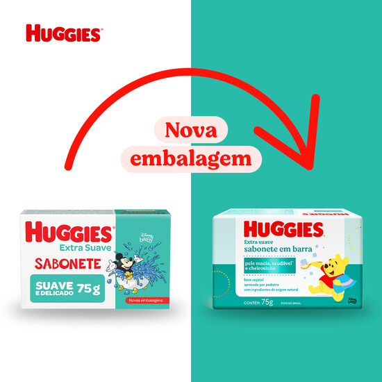 Sabonete em Barra Huggies Extra Suave para bebê – 75g